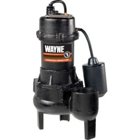 WAYNE WATER SYSTEMS Wayne, RPP50 1/2 Horsepower Cast Iron Sewage Pump with Tether Float Switch RPP50